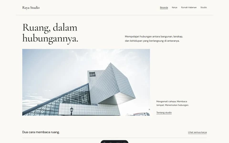 Architecture website example: Raya Studio