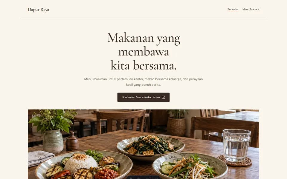 Catering website example: Dapur Raya