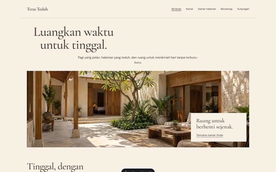 Hotels & villas website example: Teras Teduh