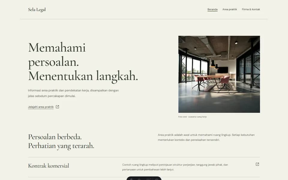 Legal practices website example: Sela Legal