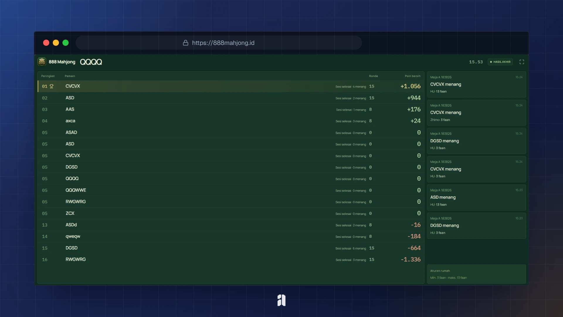 888 Mahjong Scoring Platform screenshot 3