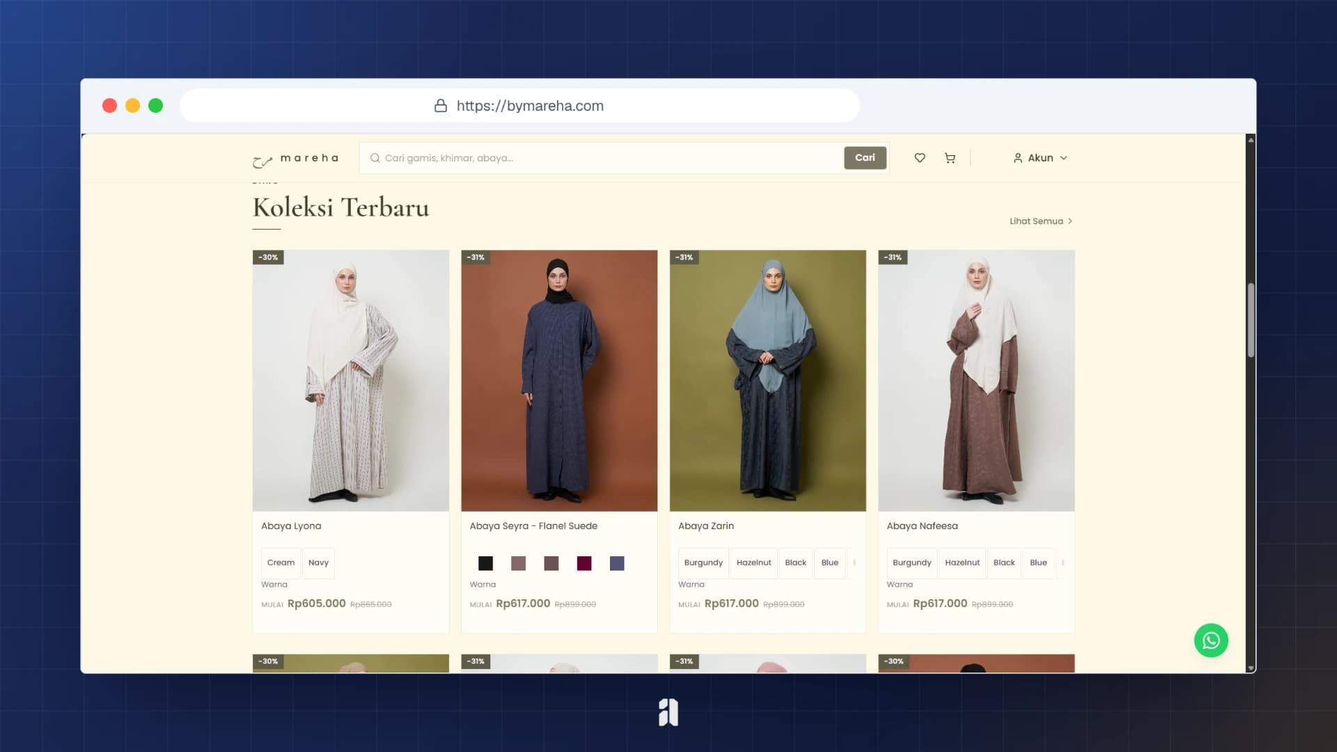 MAREHA Modest Fashion E-commerce screenshot 2