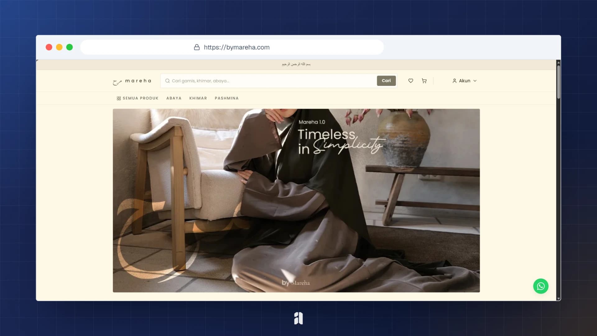 MAREHA Modest Fashion E-commerce screenshot 1