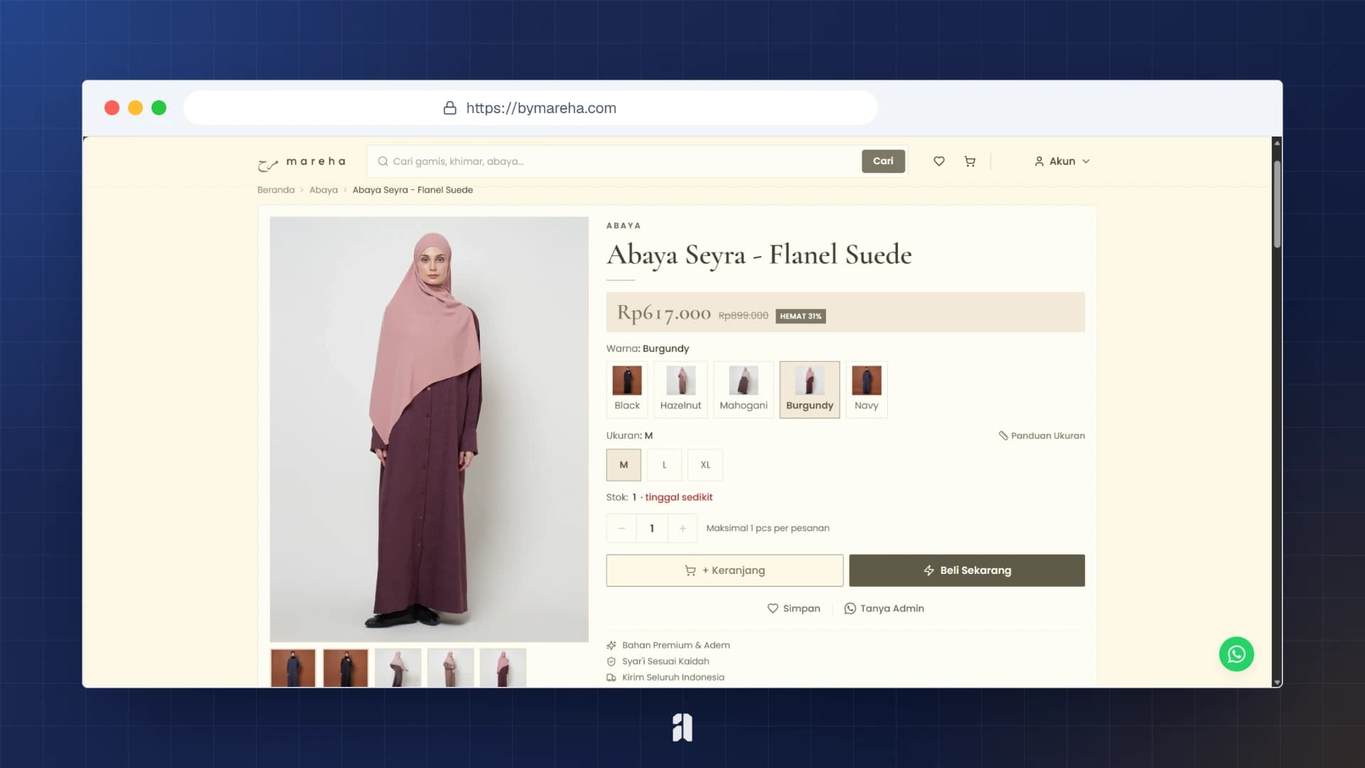 MAREHA Modest Fashion E-commerce screenshot 3